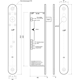 CDVI DX200I  - Pengrendel ruststroom 12/24 V DC - met signaal