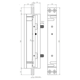 CDVI CZ3000  - Inbouwmagneet shearlock 1500 kg - 30 mm 12/24 V DC - met signaal